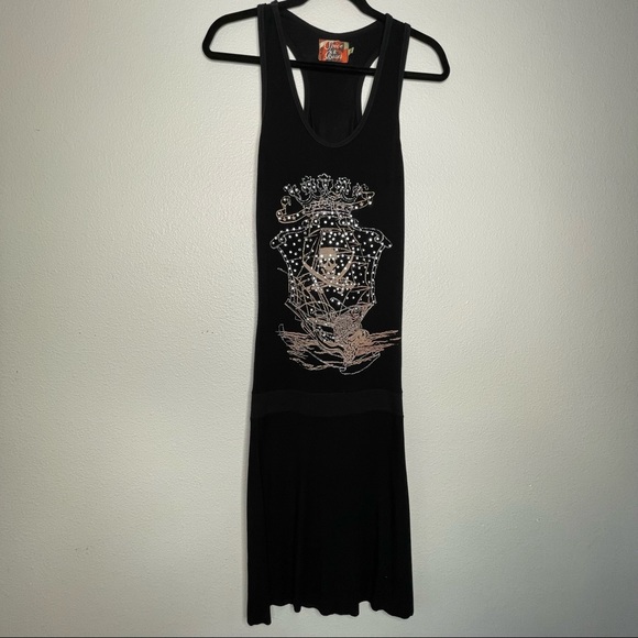 Spice and Roses Pirate themed embellished Viscose Blend Tank dress Size Medium - Picture 1 of 7